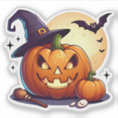 ハロウィーン漫画のカボチャのシール シール (正面)