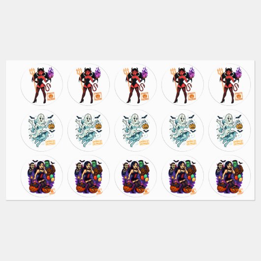 ハロウィーン漫画のサックバス – 暗よくはしゃぐい ラベル (シート)