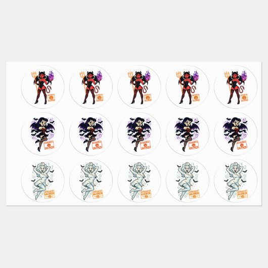 ハロウィーン漫画のサックバス – 暗よくはしゃぐい ラベル (シート)