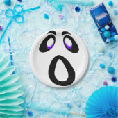 ハロウィーン漫画の悲鳴幽霊顔 ペーパープレート (パーティー)