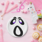 ハロウィーン漫画の悲鳴幽霊顔 ペーパープレート (パーティー)