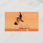 ハロウィーン漫画ガールとカボチャの名刺 名刺 (正面)