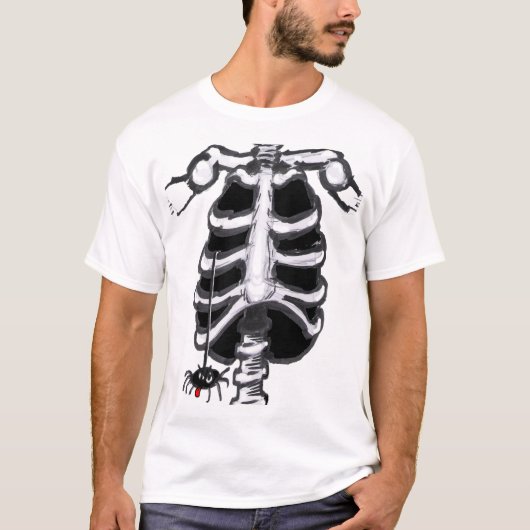 ハロウィーン漫画スケルトンTシャツ Tシャツ (正面)