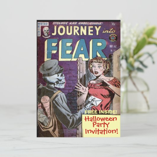 ハロウィーン漫画ストリッおもしろいプ招待状 招待状 (スタンド正面)