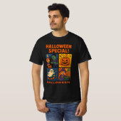 ハロウィーン漫画ユニセックスヴィンテージオス Tシャツ (正面フル)