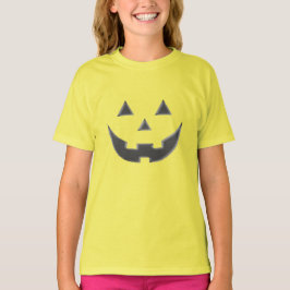 ハロウィーン灰色の黄色いハロウィーンのカボチャのちょうちんカボチャの子供 Tシャツ