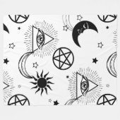 ハロウィーン照明眼 フリースブランケット (正面(横))