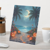 ハロウィーン熱帯ビーチ 台座サイン (インサイチュ)