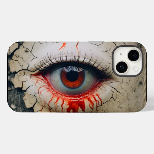ハロウィーン片目泣き叫び血液iPhoneケース Case-Mate iPhoneケース (裏面 (横))