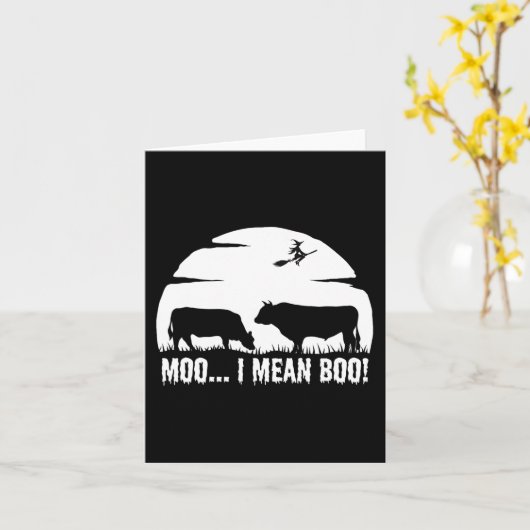 ハロウィーン牛おもしろいの夜の伝説の乳モー器ではない カード (黄色い花)