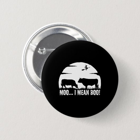 ハロウィーン牛おもしろいの夜の伝説の乳モー器ではない 缶バッジ (正面&裏面)