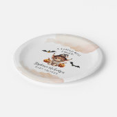 ハロウィーン牛の小さなブーブベビーシャワー ペーパープレート (アングル)