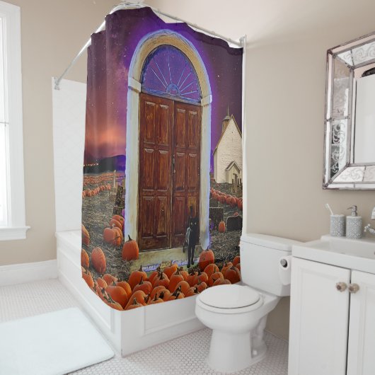 ハロウィーン物語 |黒猫シャワーカーテン シャワーカーテン (インサイチュ)