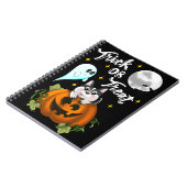 ハロウィーン犬の白をトリックまたは治療 ノートブック (左側)