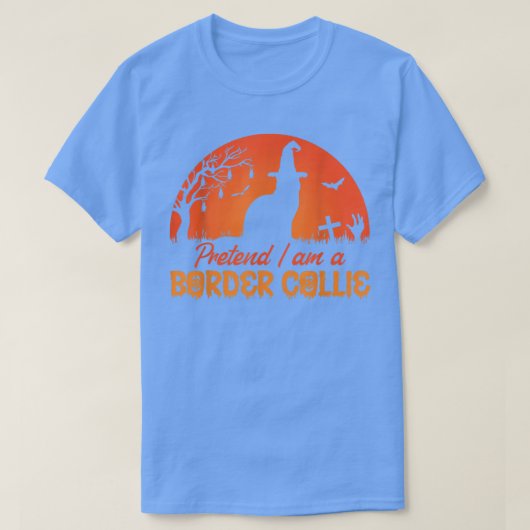 ハロウィーン犬の私はコリ縁どーが可愛いふりをする Tシャツ (デザイン正面)