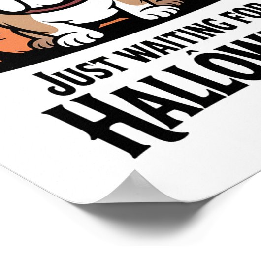 ハロウィーン犬を待っている ポスター (角)