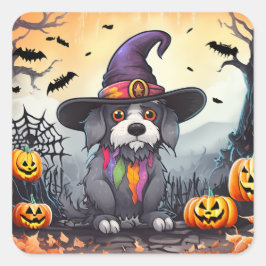 ハロウィーン犬 スクエアシール