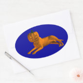 ハロウィーン犬 楕円形シール (封筒)