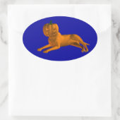 ハロウィーン犬 楕円形シール (バッグ)