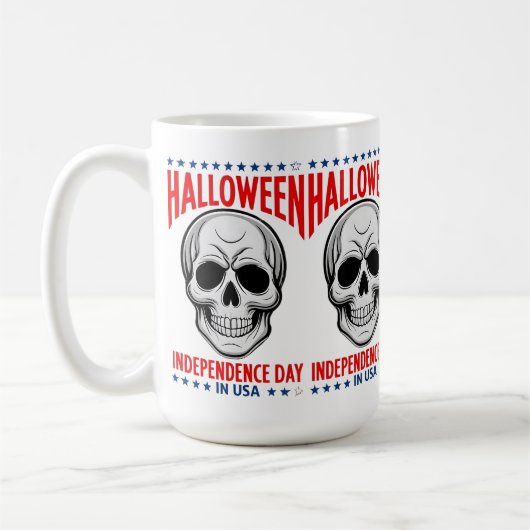 ハロウィーン独立記念日とスカル コーヒーマグカップ (左)