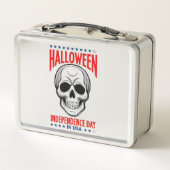 ハロウィーン独立記念日とスカル メタルランチボックス (裏面)