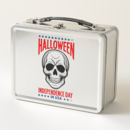 ハロウィーン独立記念日とスカル メタルランチボックス