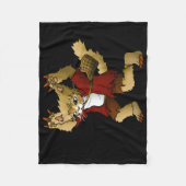 ハロウィーン狼男 フリースブランケット (正面)