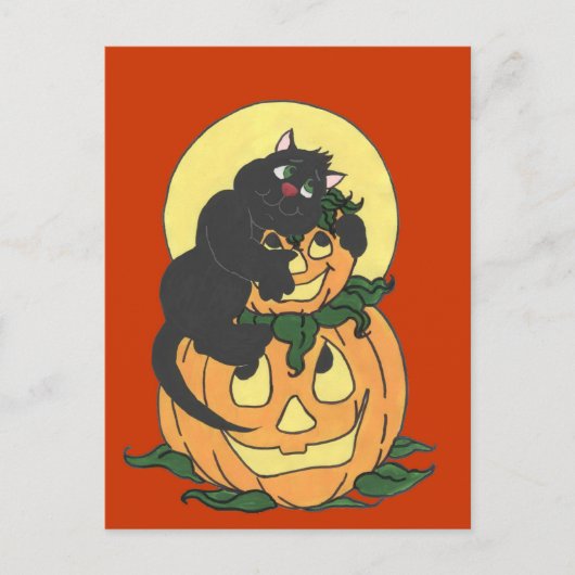 ハロウィーン猫が大好き ポストカード (正面)