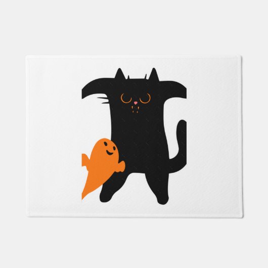 ハロウィーン猫が怖い ドアマット (正面)