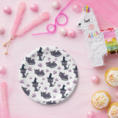 ハロウィーン猫とこうもり柄 ペーパープレート (パーティー)