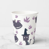 ハロウィーン猫とこうもり柄 紙コップ (裏面)