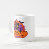 ハロウィーン猫とカボチャ コーヒーマグカップ (正面左)