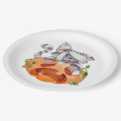 ハロウィーン猫とカボチャ ペーパープレート (アングル)