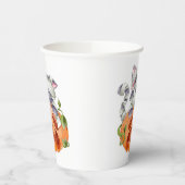 ハロウィーン猫とカボチャ 紙コップ (左)