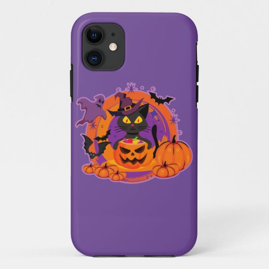 ハロウィーン猫とカボチャ Case-Mate iPhoneケース (裏面)