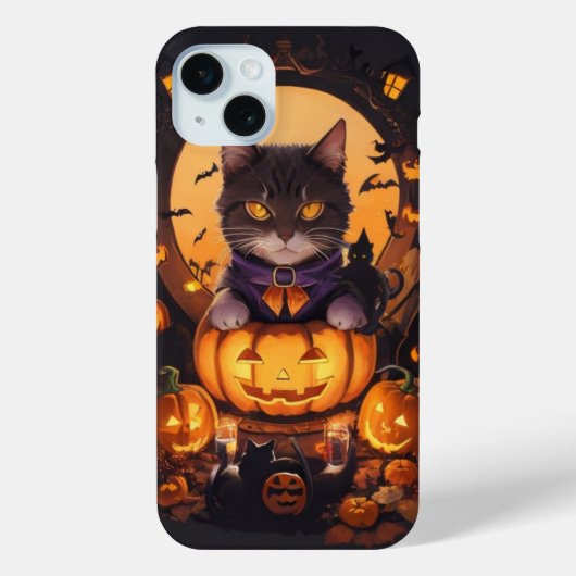 ハロウィーン猫とカボチャ Case-Mate iPhoneケース (裏面)