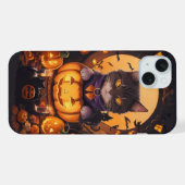 ハロウィーン猫とカボチャ iPhoneケース (裏面横)