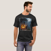 ハロウィーン猫とジャック・オ・ランタン Tシャツ (正面フル)