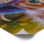 ハロウィーン猫とマウスNo. 1水彩画11x14 ポスター (角)