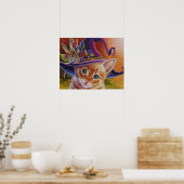 ハロウィーン猫とマウスNo. 1水彩画16x20 ポスター (キッチン)