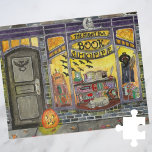 ハロウィーン猫と書店 ジグソーパズル<br><div class="desc">水の色の店先の絵画カレンダーの10月のページとして作られた甘いハロウィーンのブックショップ。不気味なインテリアが満載の不気味な可愛らしいブックストアのショーウィンドウ、気ままな本、こうもりの装飾、彫り物のカボチャ、魔法の魔導書、眠い灰色の猫の猫をフィーチャーし、夜のフクロウの本のショップはビジネスのために開かれている。ハロウィーンのカボチャのちょうちんが店のドアの外に座って、夜の間あなたを迎え読に来る。この贈り物は、本を愛する人や楽しむ秋の休日最高の、ハロウィンに最適だ。このオリジナルのアートワークパズルで自分自身を扱う（またはトリック）。</div>