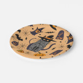 ハロウィーン猫と要素 ペーパープレート (アングル)