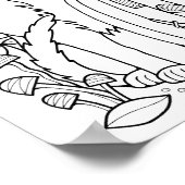 ハロウィーン猫ぬりえページアートポスター ポスター (角)