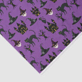 ハロウィーン猫の城帽子スカルの木の猫 薄葉紙 (詳細)