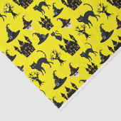 ハロウィーン猫の城帽子スカルの木の猫 薄葉紙 (詳細)