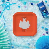 ハロウィーン猫の幽霊紙プレート ペーパープレート (パーティー)