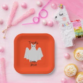 ハロウィーン猫の幽霊紙プレート ペーパープレート (パーティー)