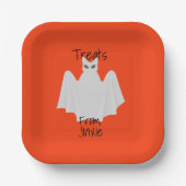 ハロウィーン猫の幽霊紙プレート ペーパープレート (正面)