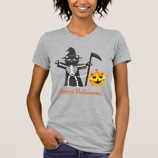 ハロウィーン猫の死神 Tシャツ (正面)