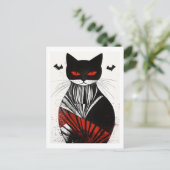 ハロウィーン猫はがき ポストカード (スタンド正面)